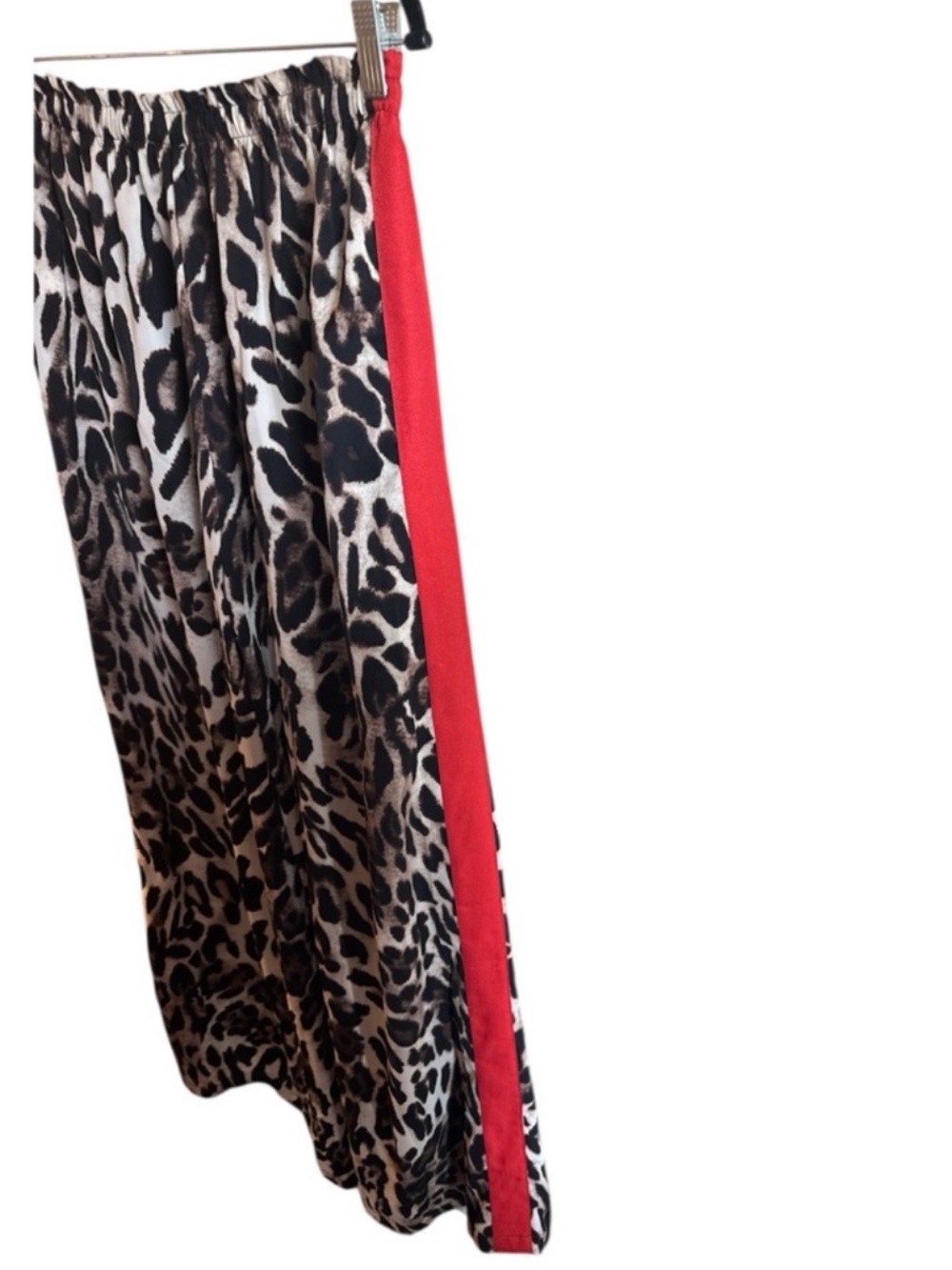 Q2 Wide Leg Pants Size Large Brown Black Leopard Print High Rise Relaxed Fit New - Picture 6 of 9